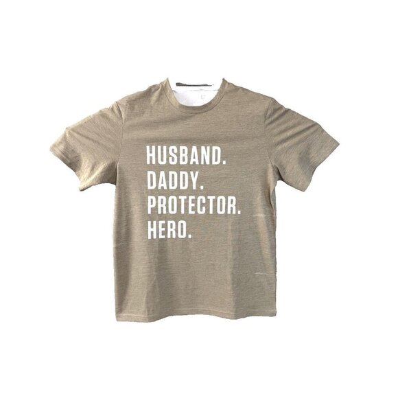 Husband Daddy Protector Hero T-Shirt Gift Father’s Day Dad Grandpa Tee Medium - Picture 2 of 7